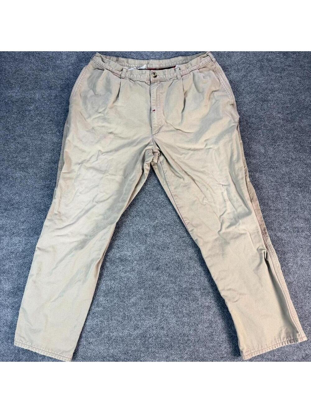 Vintage L.L. Bean Beige Casual Quilted Insulated Men's Khaki Pants 38x30